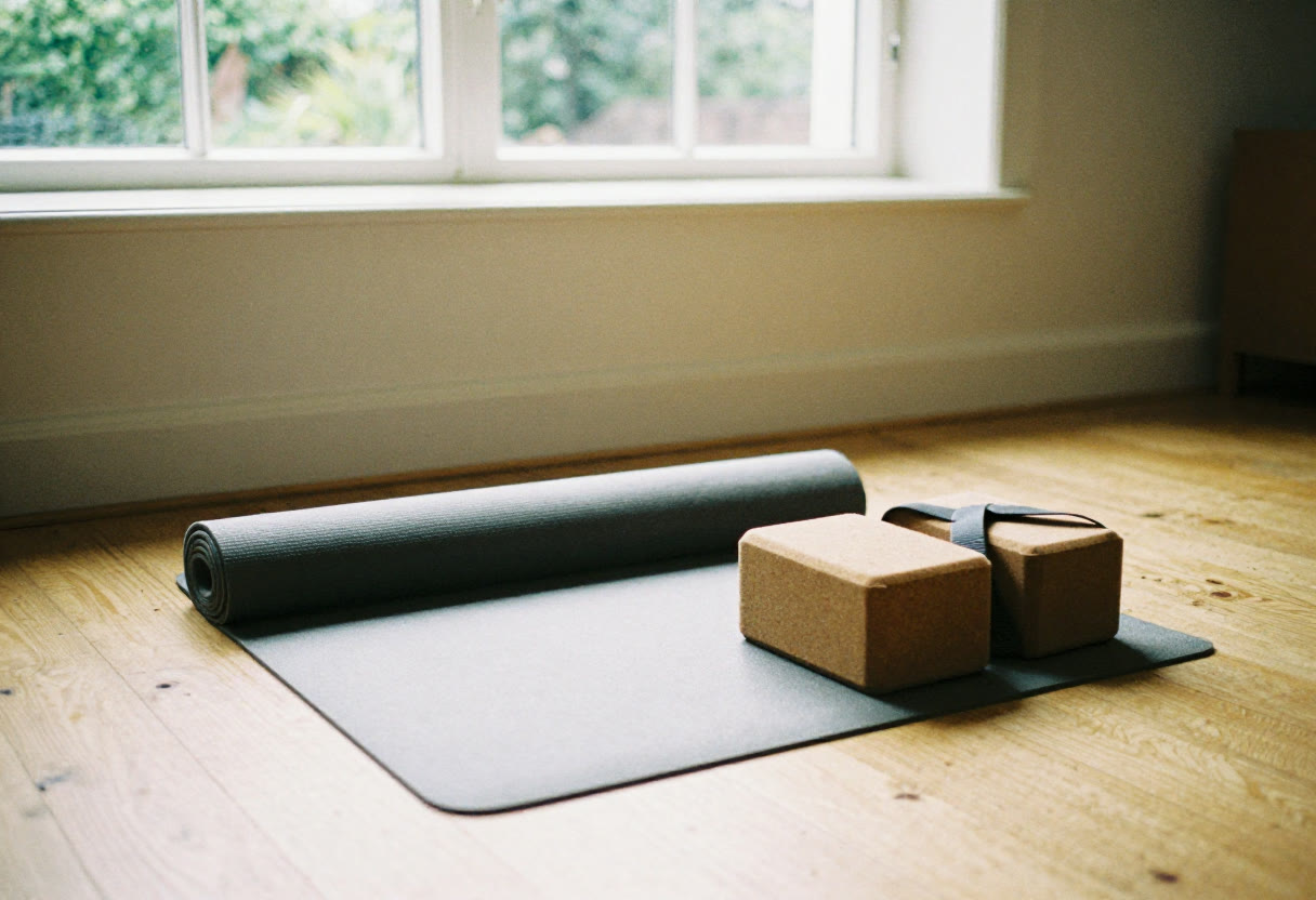 A mat, blocks and a strap